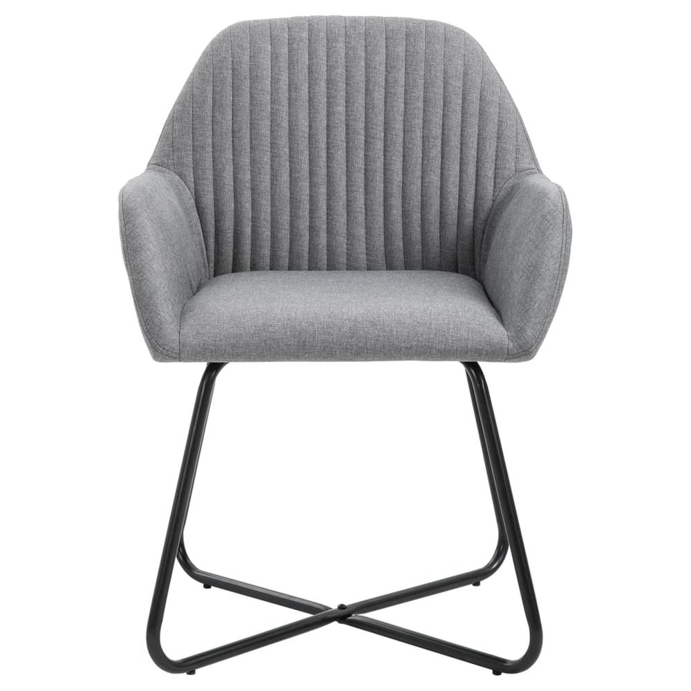 vidaXL Dining Chairs 2 pcs Light Gray Fabric, 249807. Picture 4