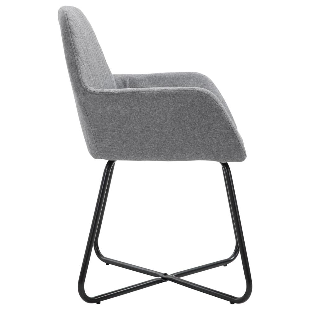 vidaXL Dining Chairs 2 pcs Light Gray Fabric, 249807. Picture 5