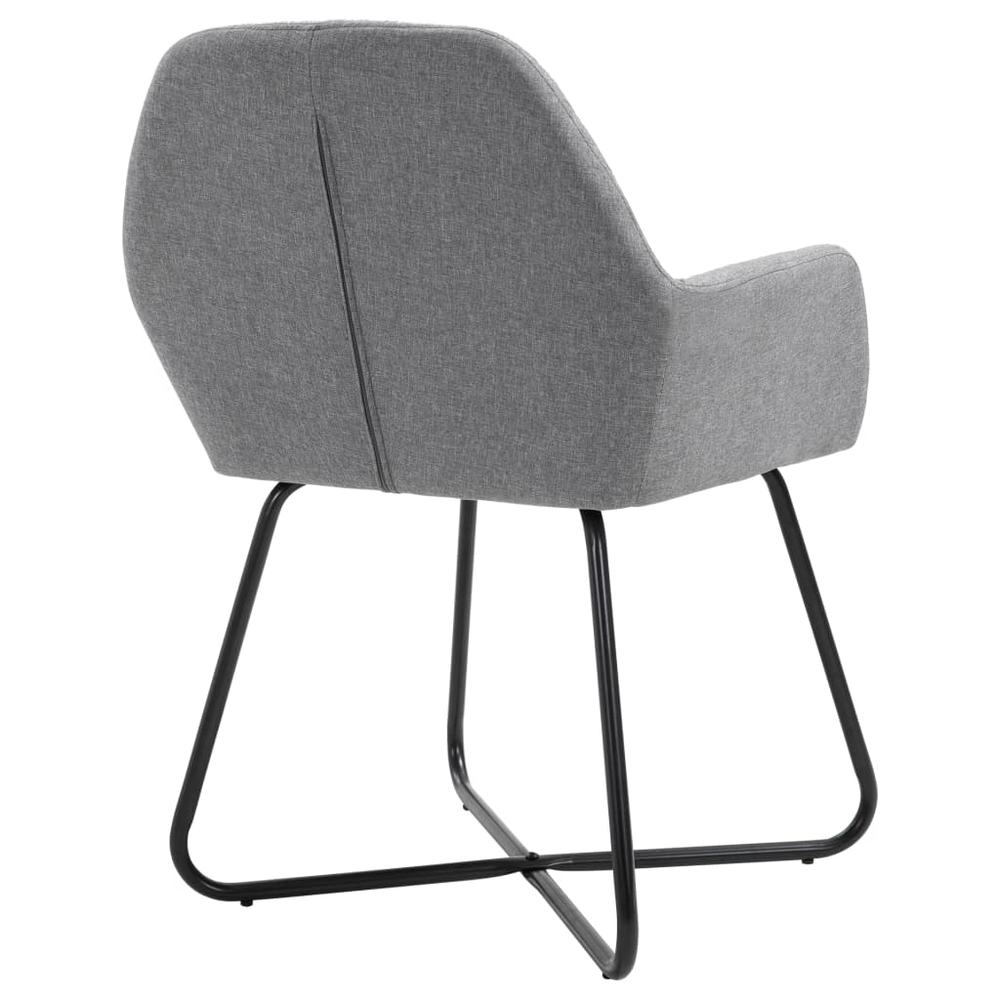 vidaXL Dining Chairs 2 pcs Light Gray Fabric, 249807. Picture 6
