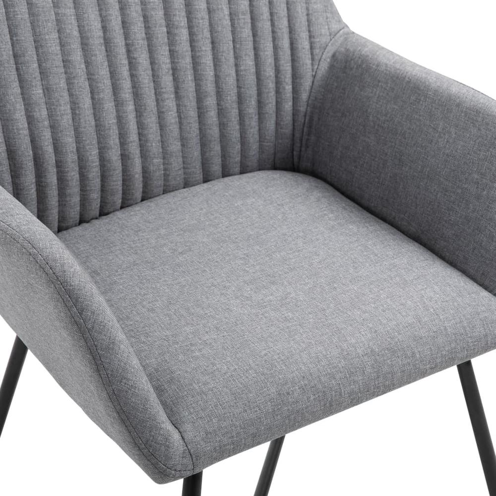 vidaXL Dining Chairs 2 pcs Light Gray Fabric, 249807. Picture 7