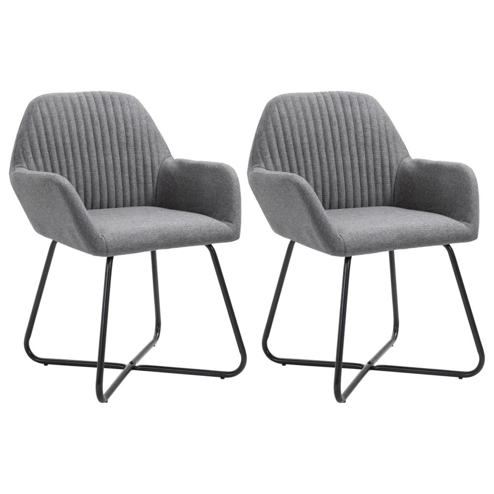 vidaXL Dining Chairs 2 pcs Dark Gray Fabric, 249808. Picture 1