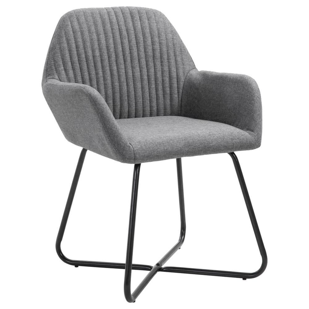 vidaXL Dining Chairs 2 pcs Dark Gray Fabric, 249808. Picture 3