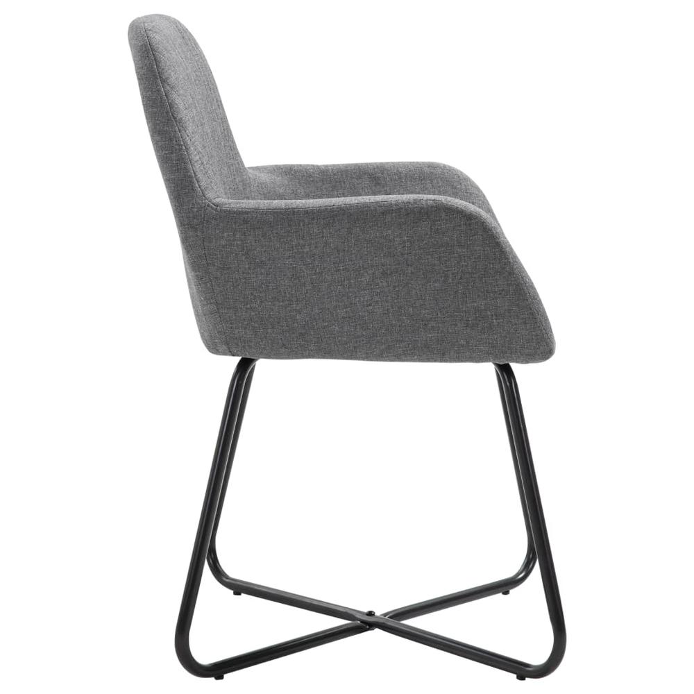 vidaXL Dining Chairs 2 pcs Dark Gray Fabric, 249808. Picture 5
