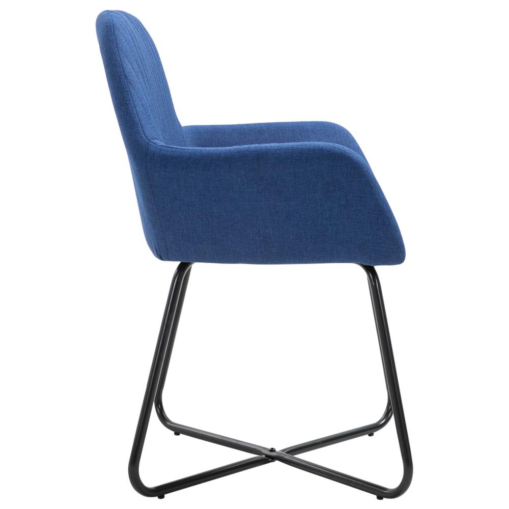 vidaXL Dining Chairs 2 pcs Blue Fabric, 249811. Picture 5