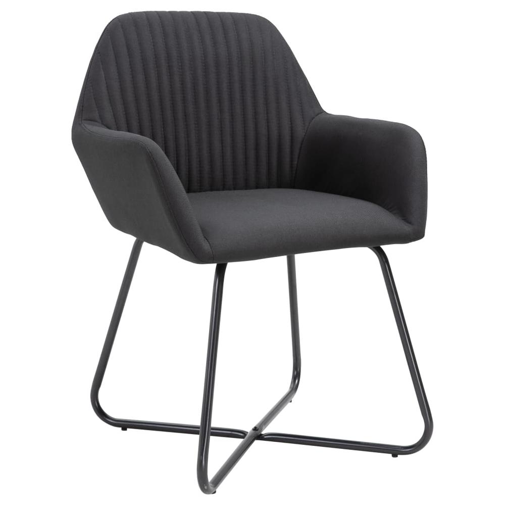 vidaXL Dining Chairs 2 pcs Black Fabric, 249813. Picture 3