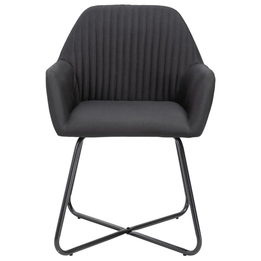 vidaXL Dining Chairs 2 pcs Black Fabric, 249813. Picture 4