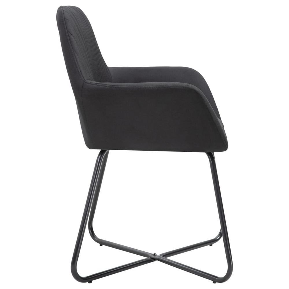 vidaXL Dining Chairs 2 pcs Black Fabric, 249813. Picture 5
