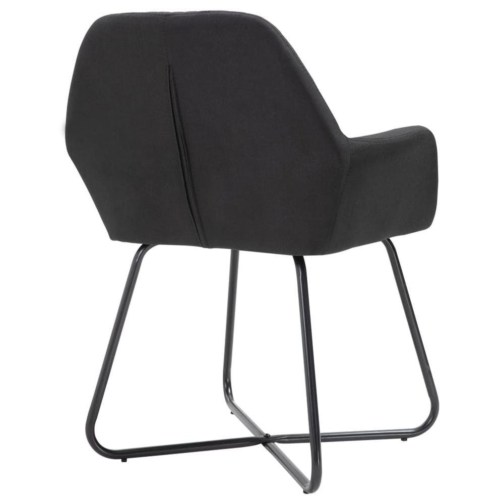 vidaXL Dining Chairs 2 pcs Black Fabric, 249813. Picture 6