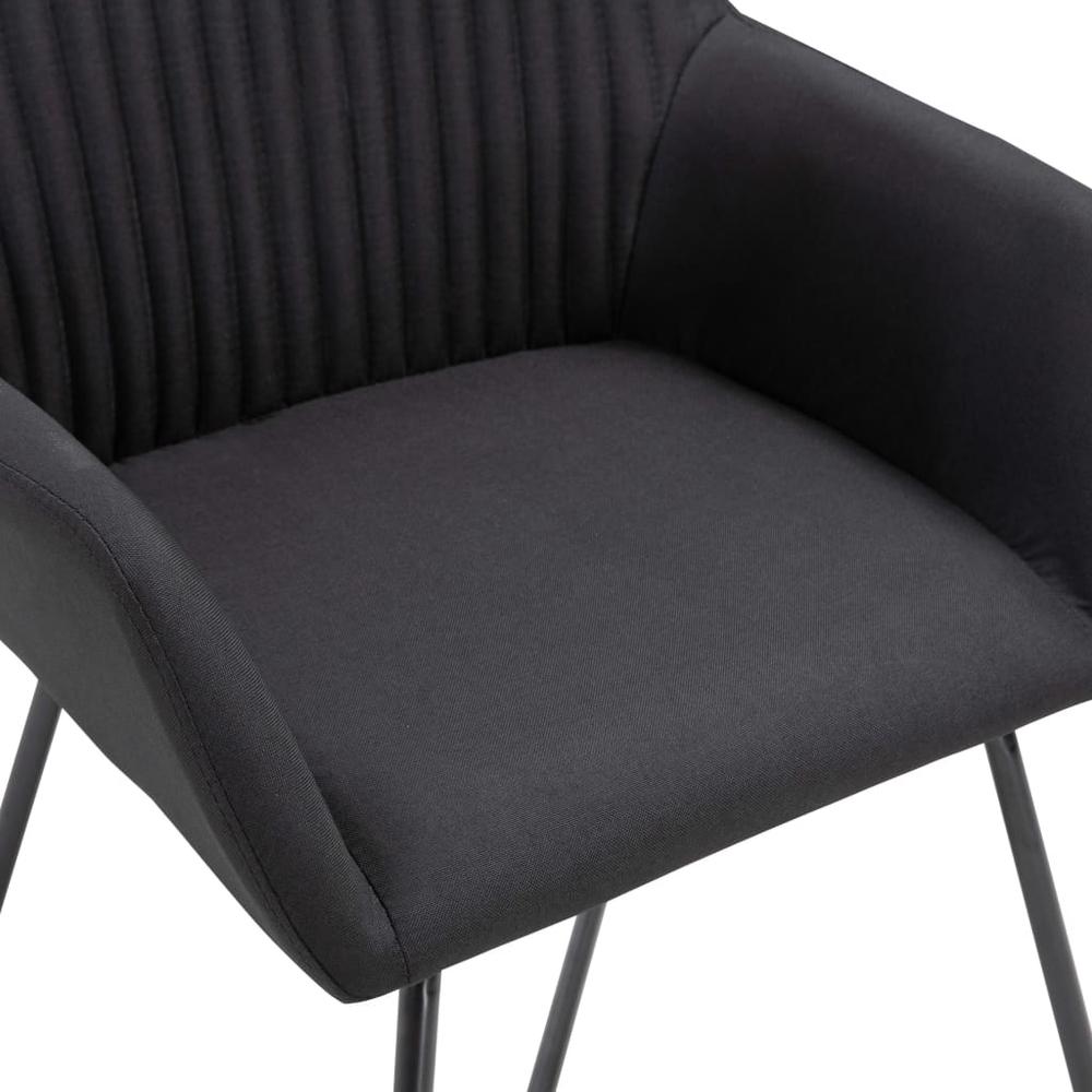vidaXL Dining Chairs 2 pcs Black Fabric, 249813. Picture 7