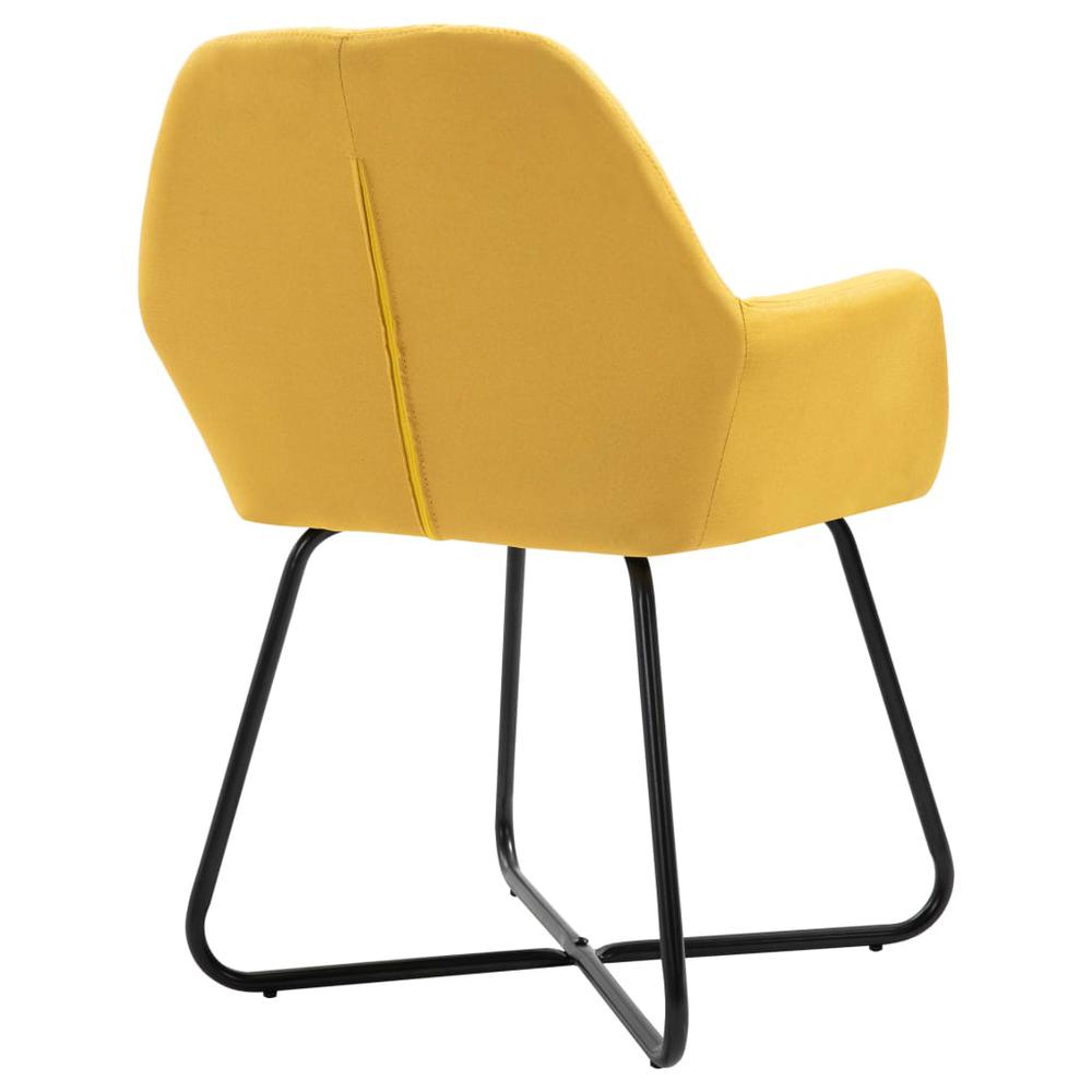 vidaXL Dining Chairs 2 pcs Yellow Fabric, 249814. Picture 6