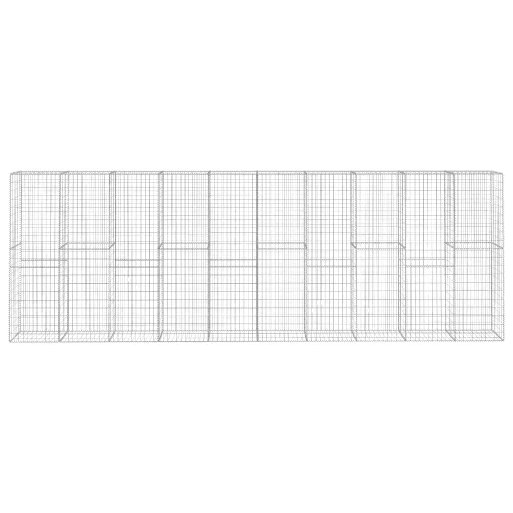 vidaXL Gabion Wall with Cover Galvanised Steel 236.2"x19.7"x78.7", 145089. Picture 3