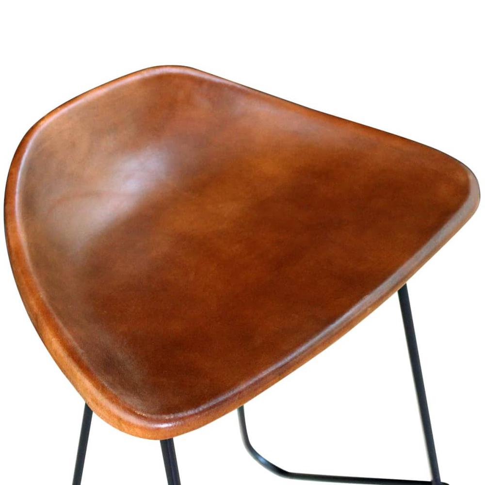 vidaXL Bar Stools 4 pcs Brown Real Leather 6363. Picture 4