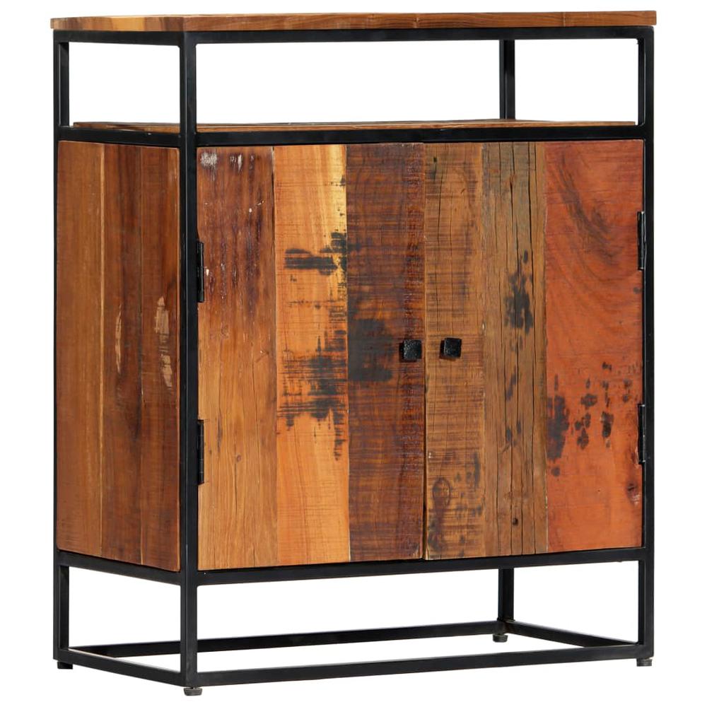 vidaXL Side Cabinet 23.6"x13.8"x29.9" Solid Reclaimed Wood and Steel, 282727. Picture 1