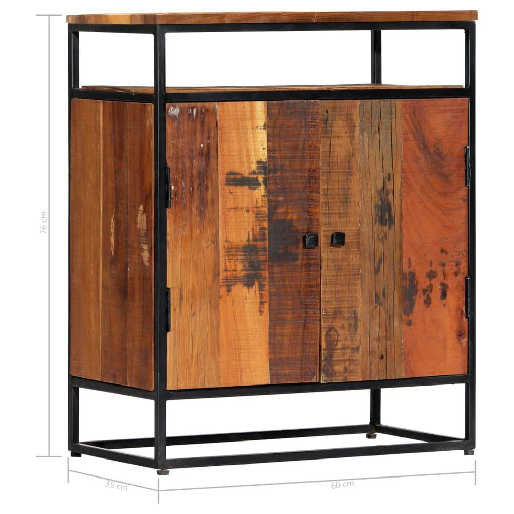 vidaXL Side Cabinet 23.6"x13.8"x29.9" Solid Reclaimed Wood and Steel, 282727. Picture 6