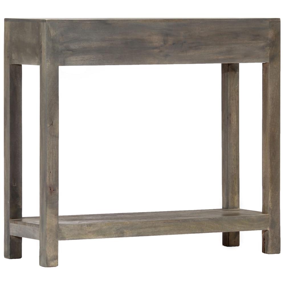 vidaXL Console Table Gray 33.9"x11.8"x29.9" Solid Mango Wood, 282737. Picture 4