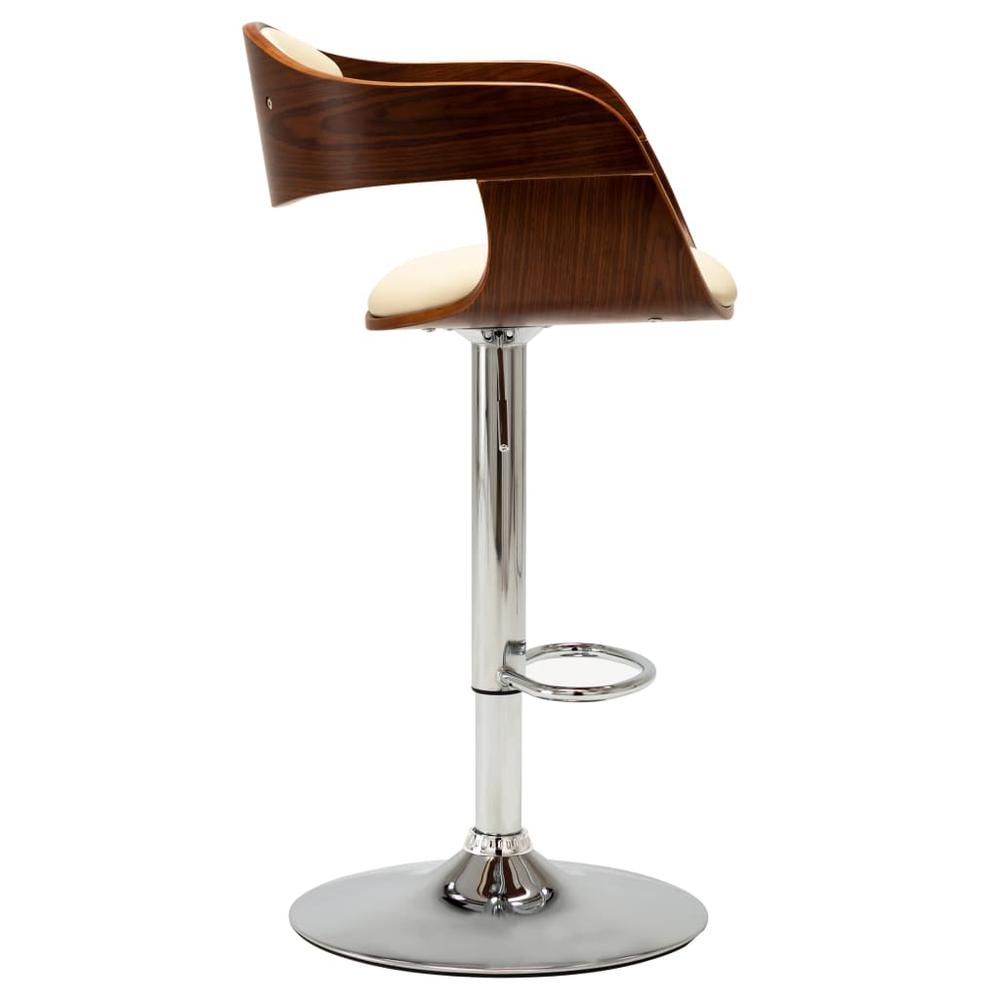 Bar Stool Cream Bent Wood and Faux Leather. Picture 1