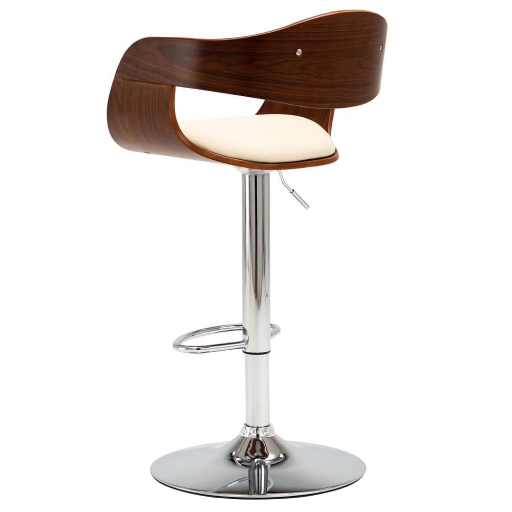 Bar Stool Cream Bent Wood and Faux Leather. Picture 2