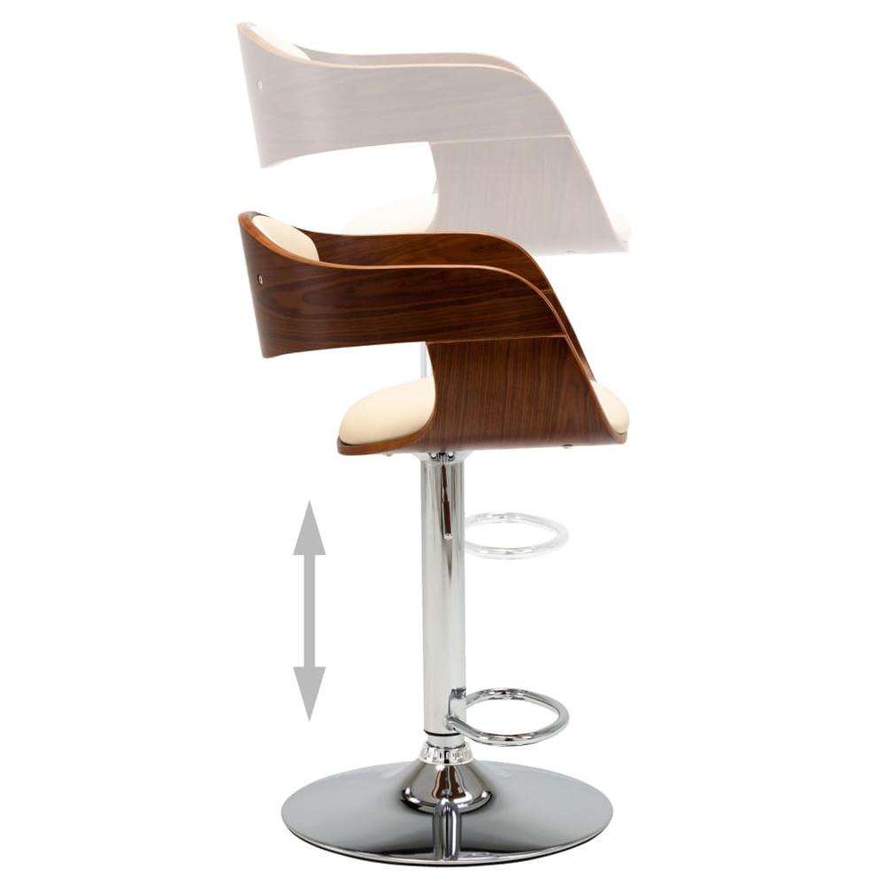 Bar Stool Cream Bent Wood and Faux Leather. Picture 3