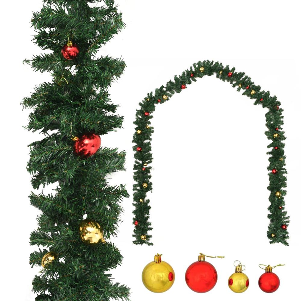 vidaXL Christmas Garland Decorated with Baubles 16.4', 284305. The main picture.
