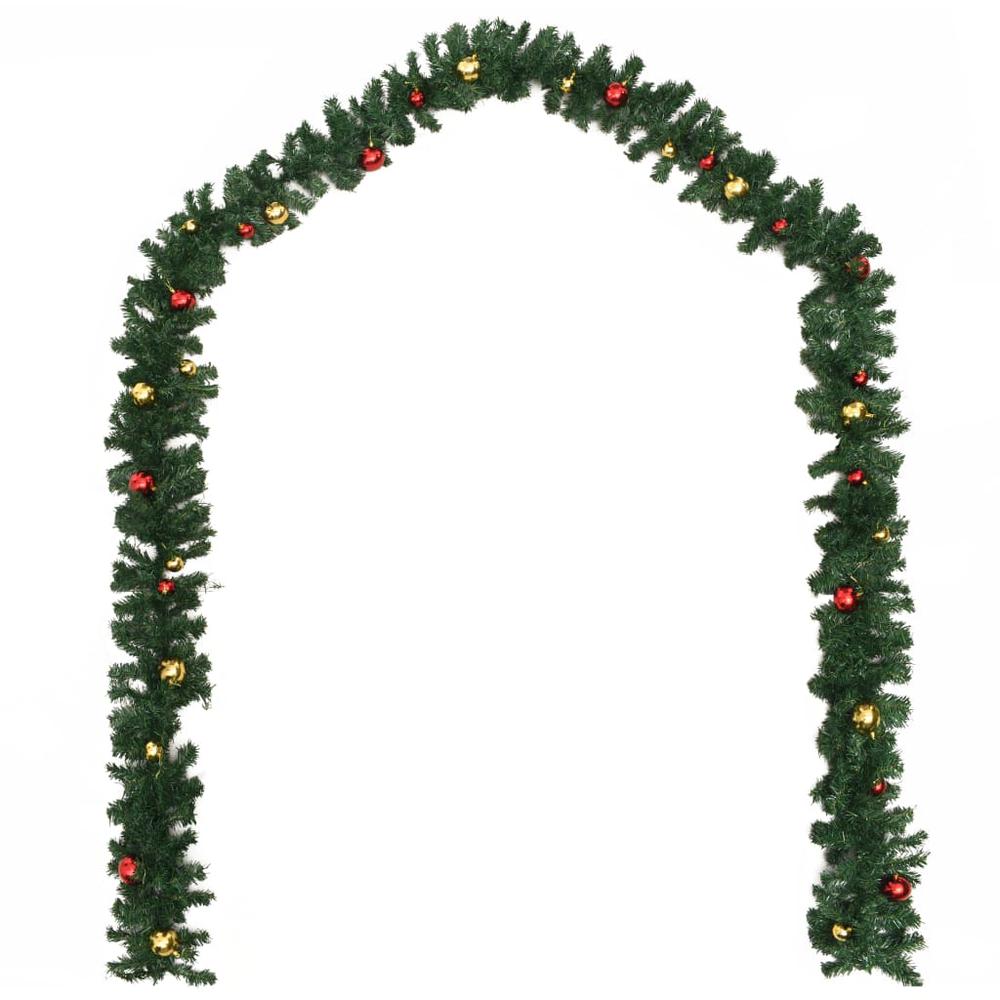 vidaXL Christmas Garland Decorated with Baubles 16.4', 284305. Picture 3