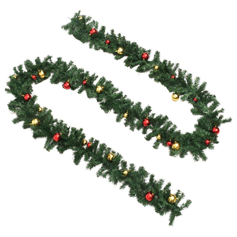 vidaXL Christmas Garland Decorated with Baubles 16.4', 284305. Picture 4