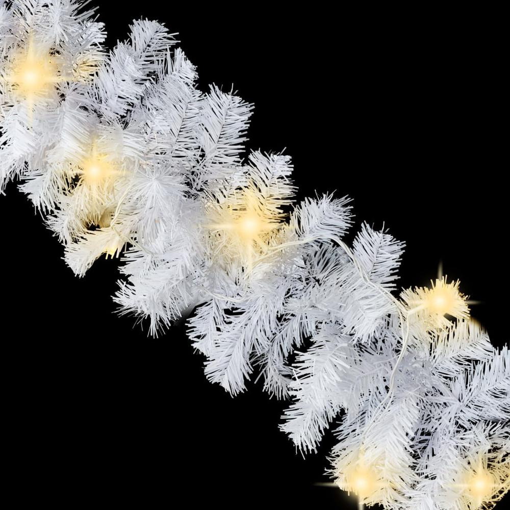 vidaXL Christmas Garland with LED Lights 197" White. Picture 6