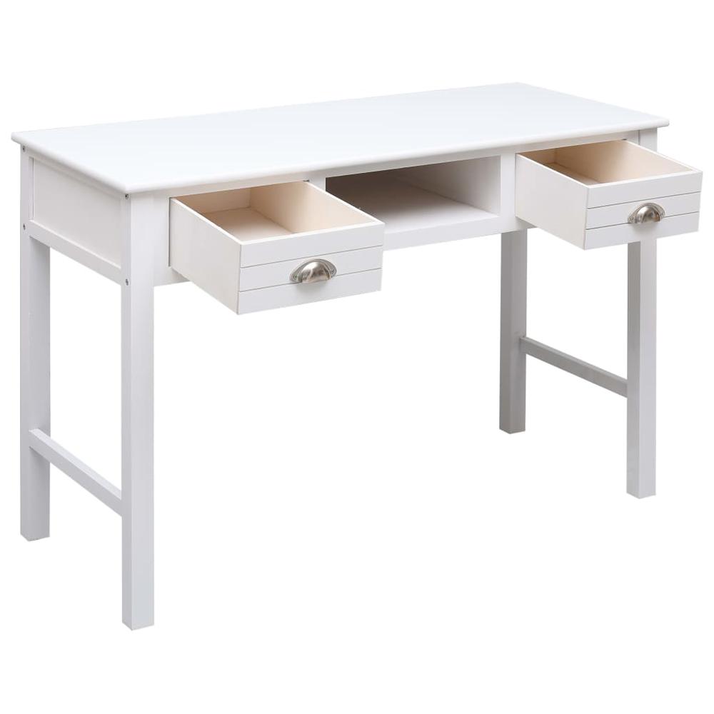 vidaXL Writing Desk White 43.3"x17.7"x29.9" Wood, 284155. Picture 3