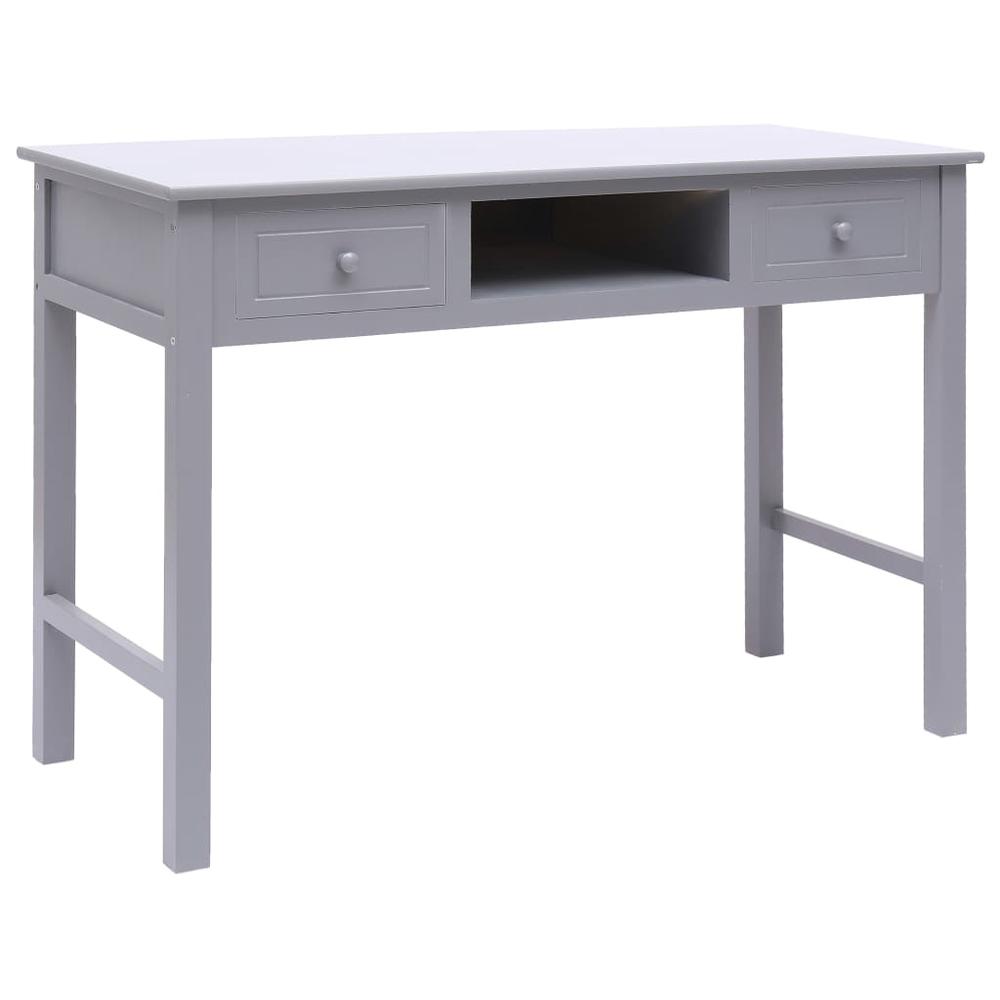 vidaXL Writing Desk Gray 43.3"x17.7"x29.9" Wood, 284156. Picture 1