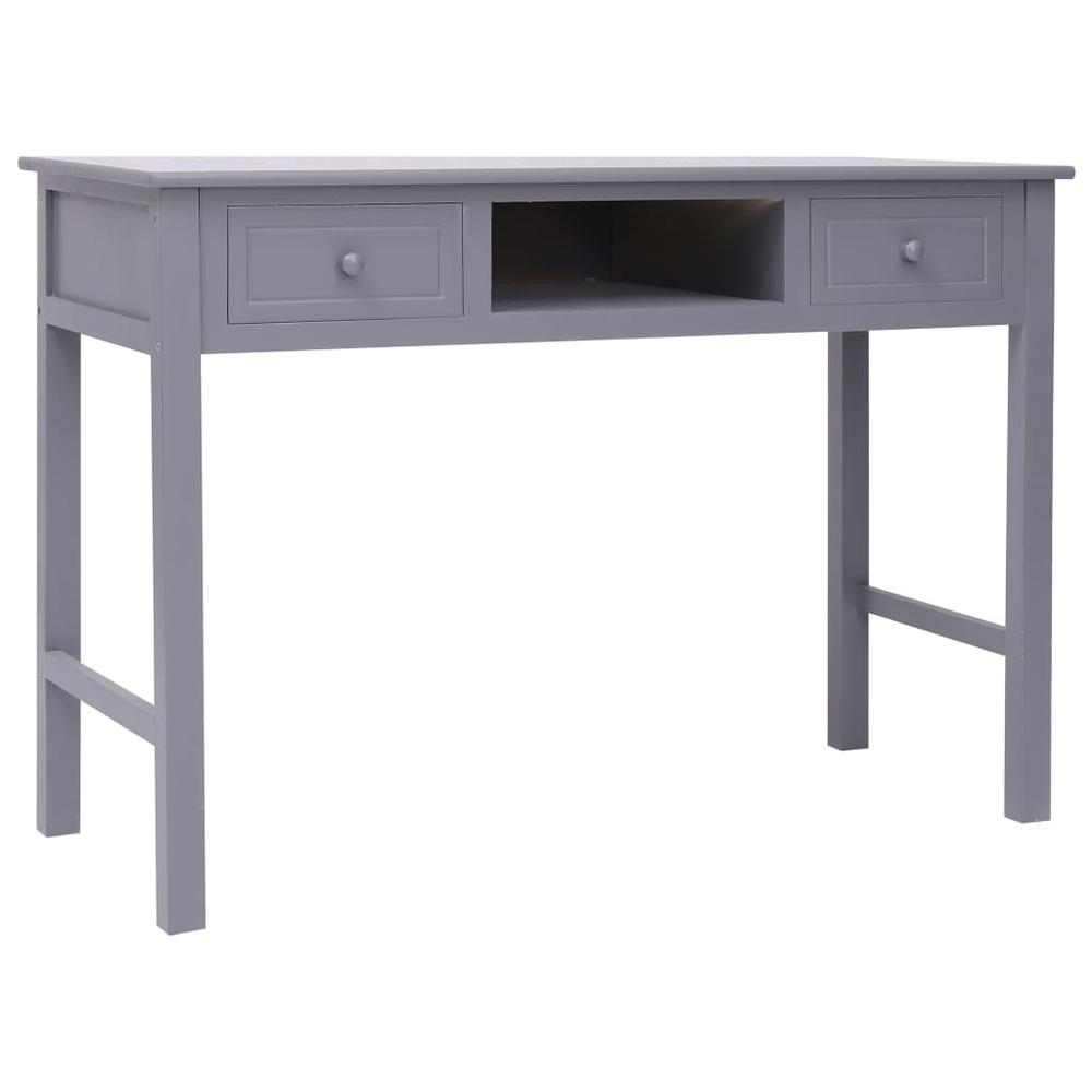 vidaXL Writing Desk Gray 43.3"x17.7"x29.9" Wood, 284156. Picture 2