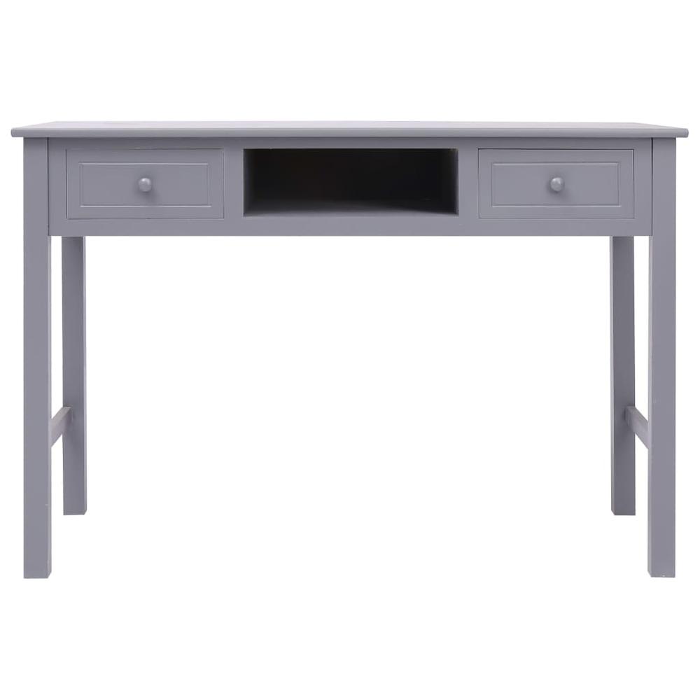 vidaXL Writing Desk Gray 43.3"x17.7"x29.9" Wood, 284156. Picture 3