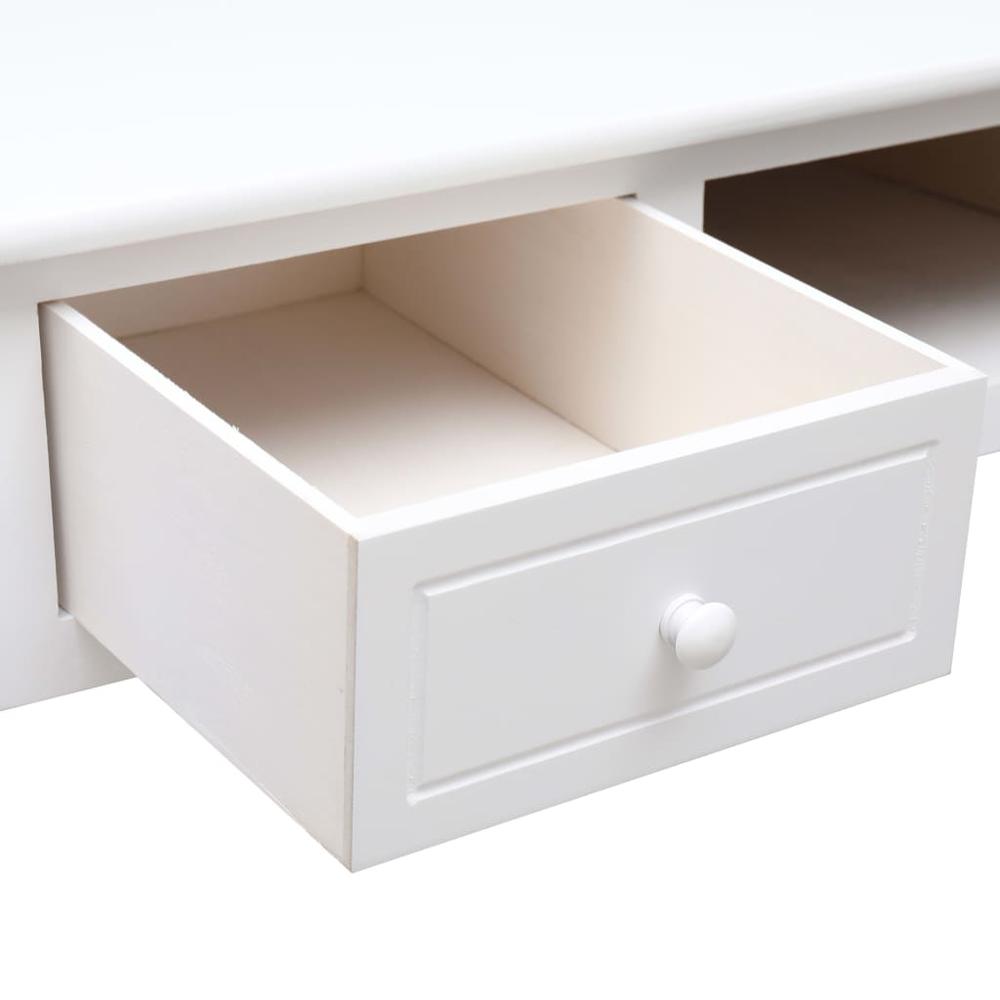 vidaXL Writing Desk White 43.3"x17.7"x29.9" Wood, 284157. Picture 6