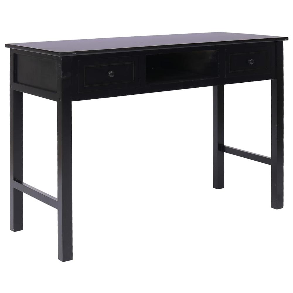 vidaXL Writing Desk Black 43.3"x17.7"x29.9" Wood, 284158. Picture 1
