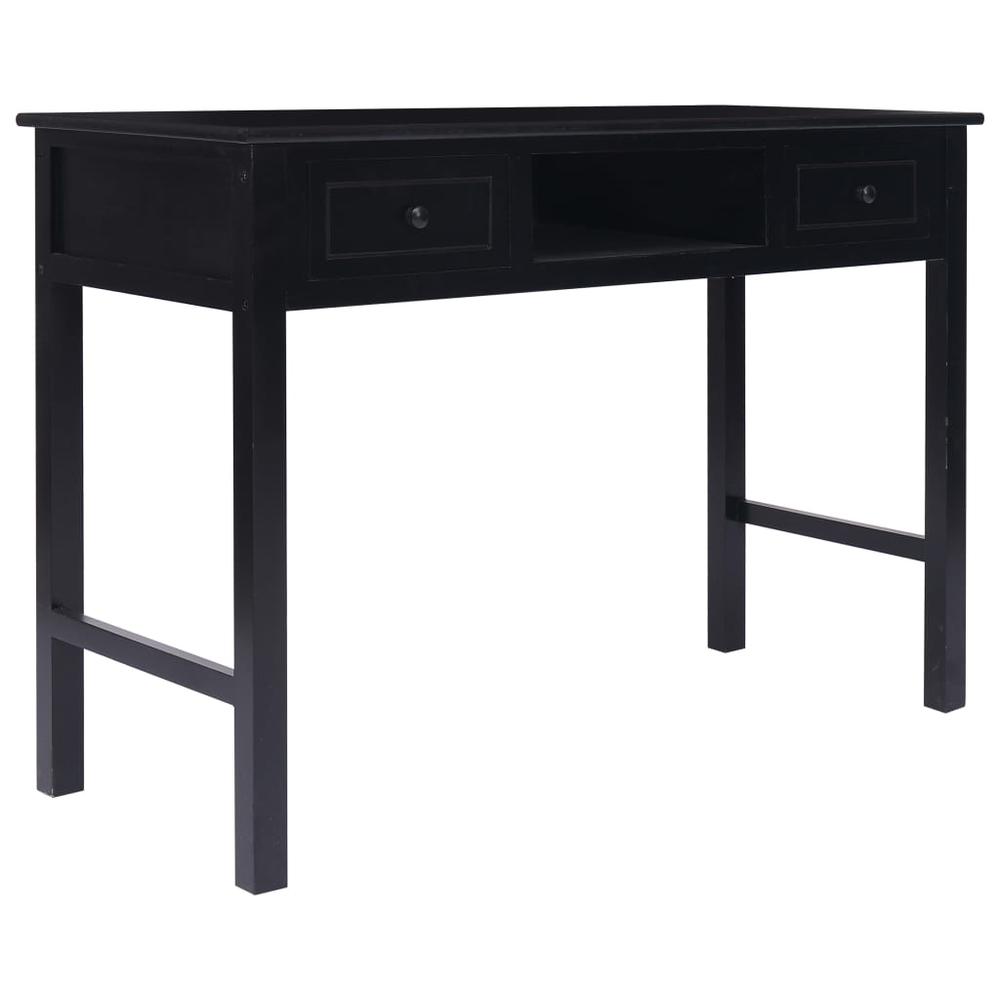 vidaXL Writing Desk Black 43.3"x17.7"x29.9" Wood, 284158. Picture 2
