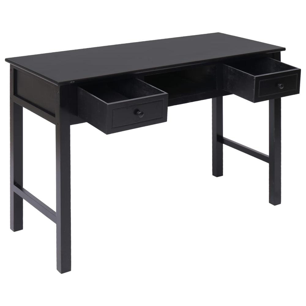 vidaXL Writing Desk Black 43.3"x17.7"x29.9" Wood, 284158. Picture 3