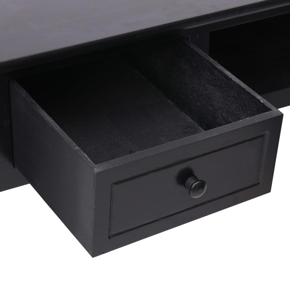 vidaXL Writing Desk Black 43.3"x17.7"x29.9" Wood, 284158. Picture 6