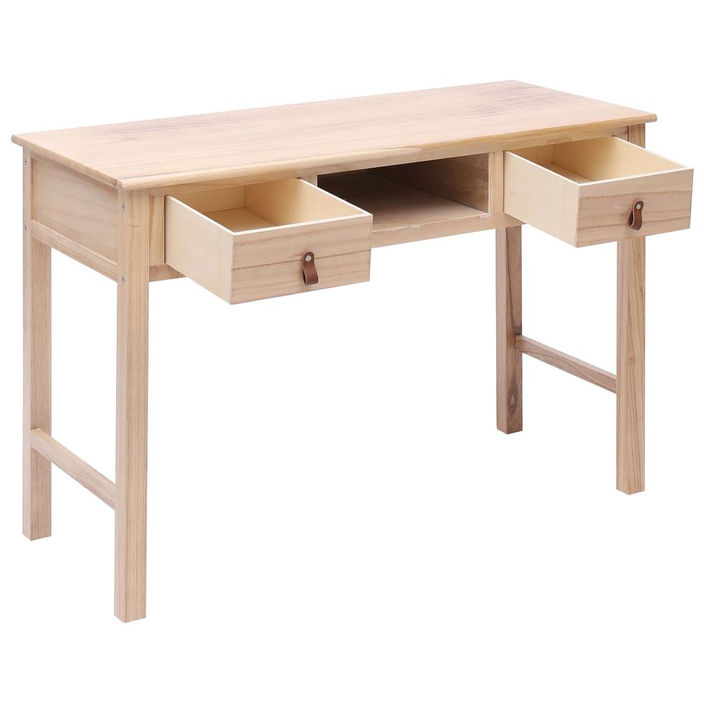 vidaXL Writing Desk Natural 43.3"x17.7"x29.9" Wood, 284159. Picture 2