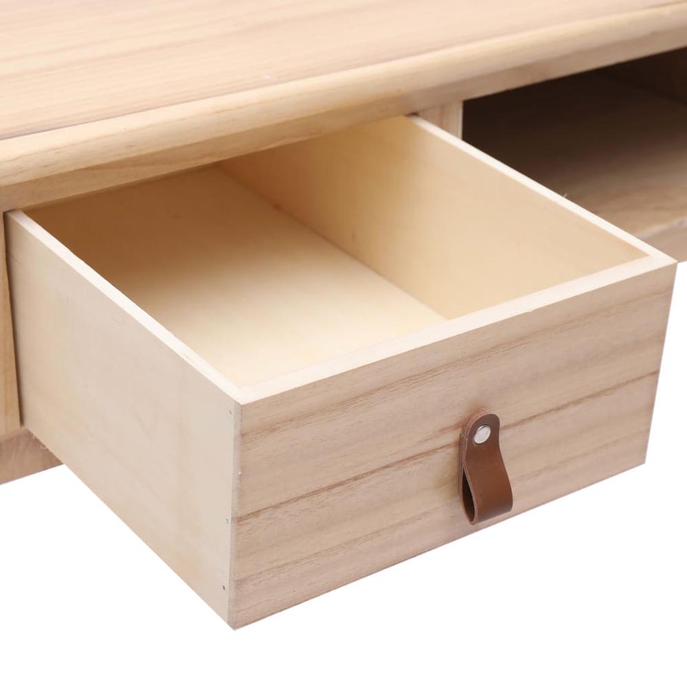 vidaXL Writing Desk Natural 43.3"x17.7"x29.9" Wood, 284159. Picture 5