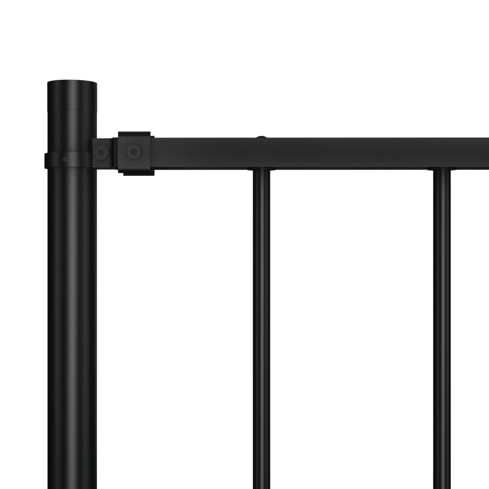 vidaXL Fence Panel with Posts Powder-coated Steel 5.6'x2.5' Black, 145209. Picture 3