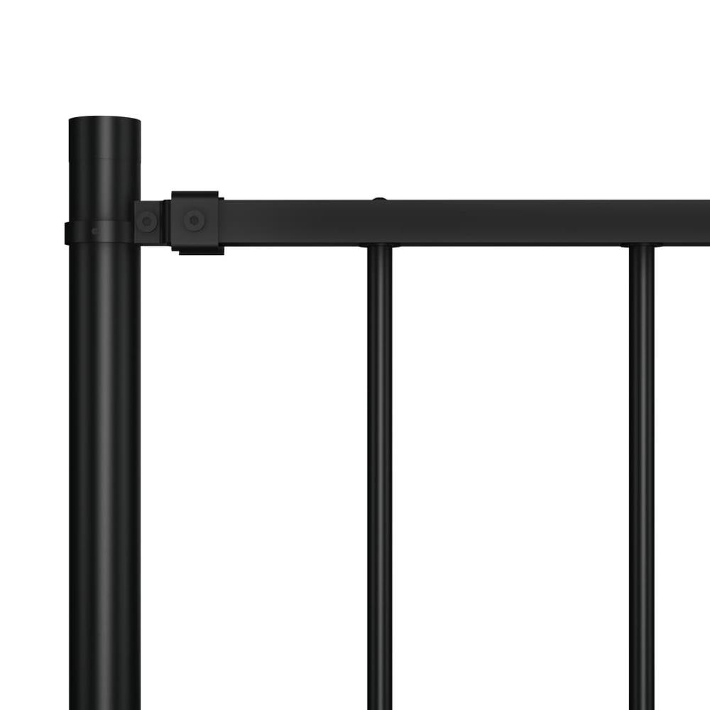 vidaXL Fence Panel with Posts Powder-coated Steel 5.6'x4.1' Black, 145211. Picture 3