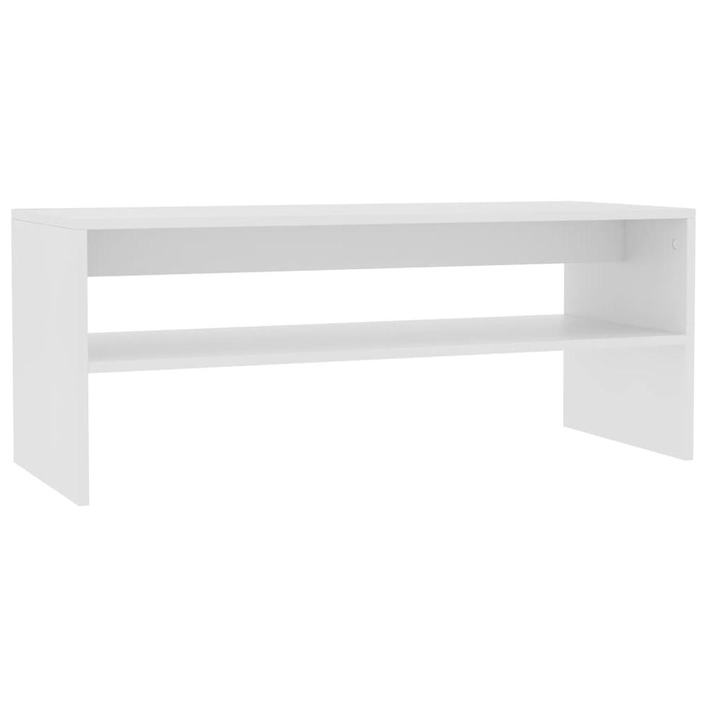 vidaXL Coffee Table White 39.4"x15.7"x15.7" Chipboard, 800126. Picture 2