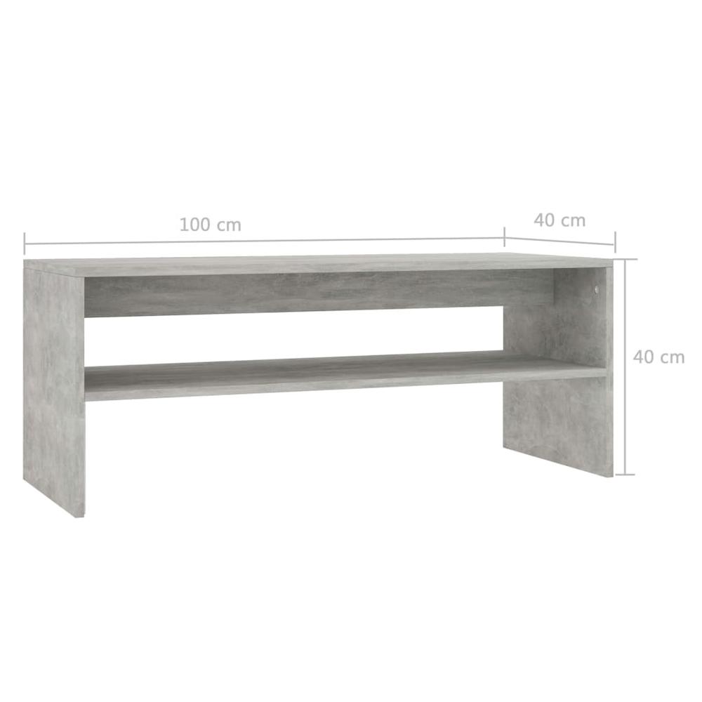 vidaXL Coffee Table Concrete Gray 39.4"x15.7"x15.7" Chipboard, 800130. Picture 6