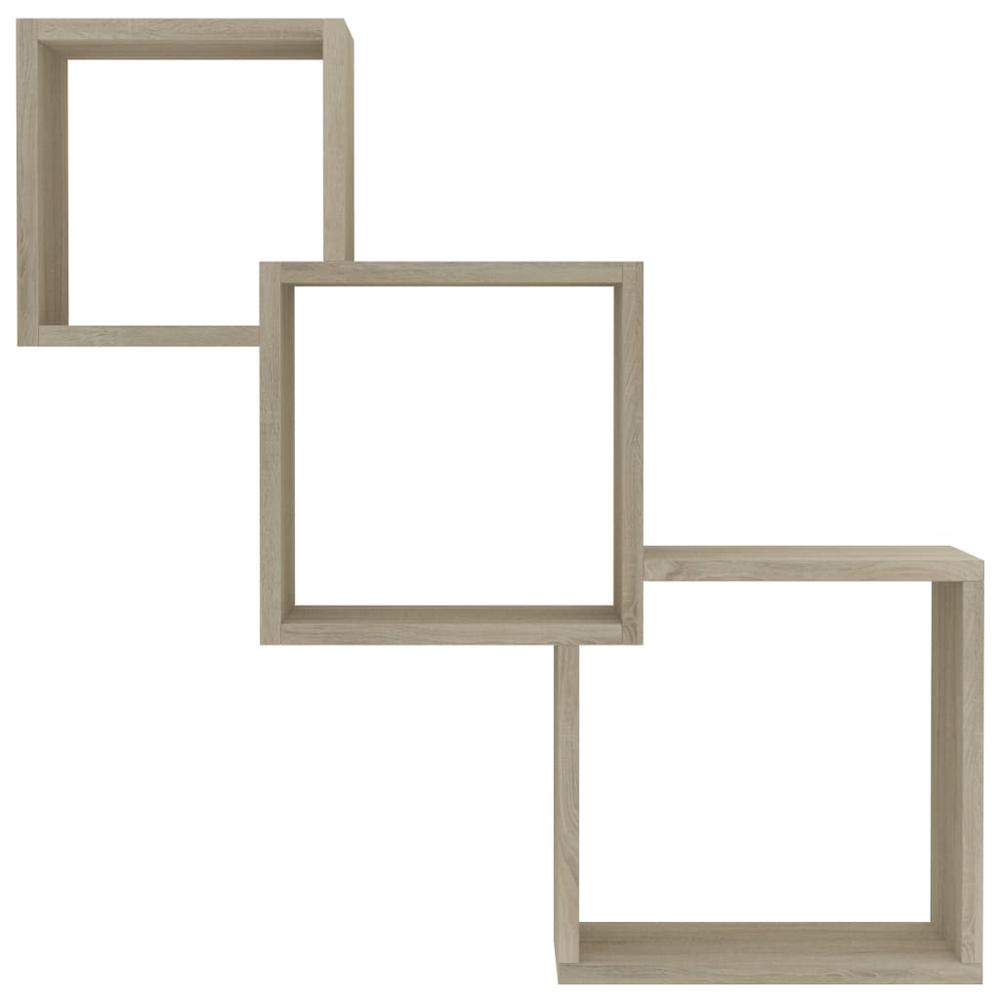 vidaXL Cube Wall Shelves Sonoma Oak 33.3"x5.9"x10.6" Chipboard, 800273. Picture 4