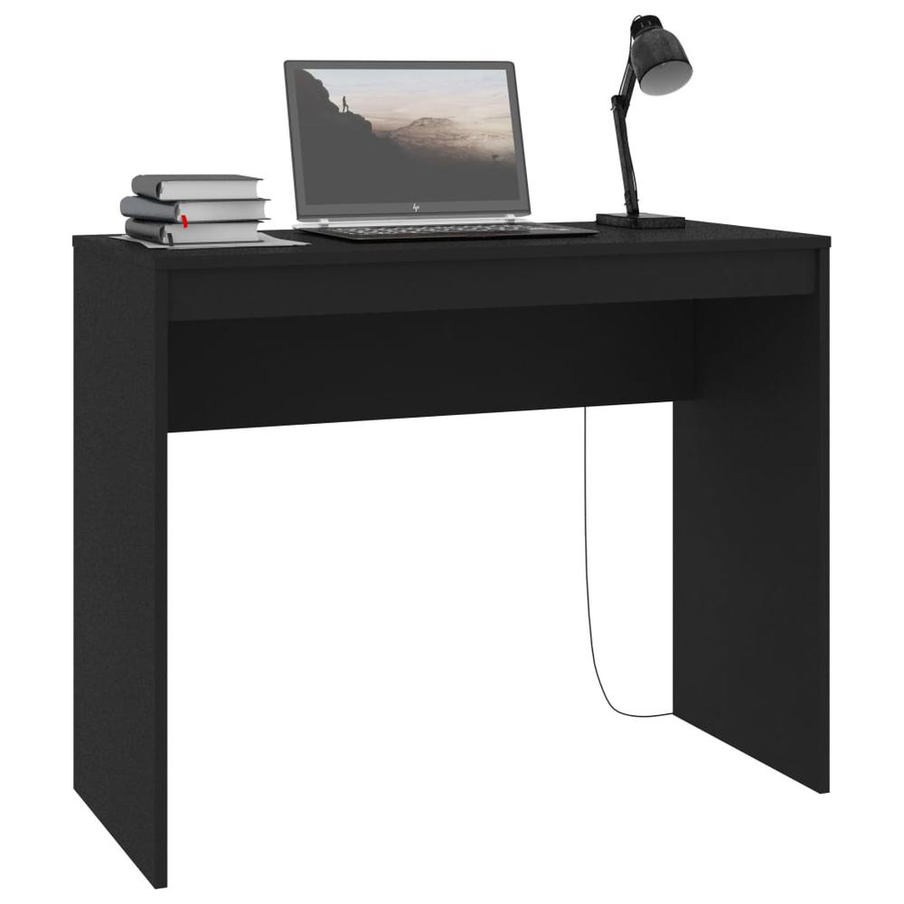 vidaXL Desk Black 35.4"x15.7"x28.3" Chipboard, 800379. Picture 3