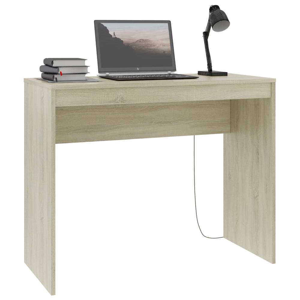vidaXL Desk Sonoma Oak 35.4"x15.7"x28.3" Chipboard, 800381. Picture 3