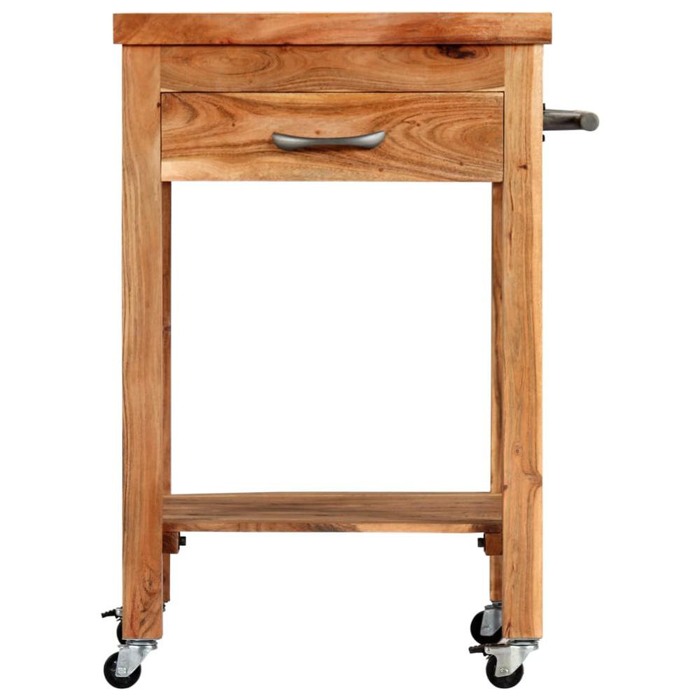 Kitchen Trolley 22.8"x22.8"x35" Solid Wood Acacia. Picture 1