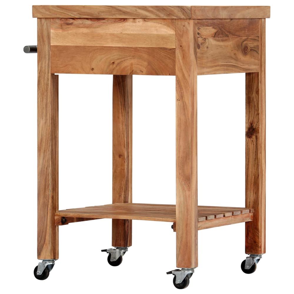 Kitchen Trolley 22.8"x22.8"x35" Solid Wood Acacia. Picture 2
