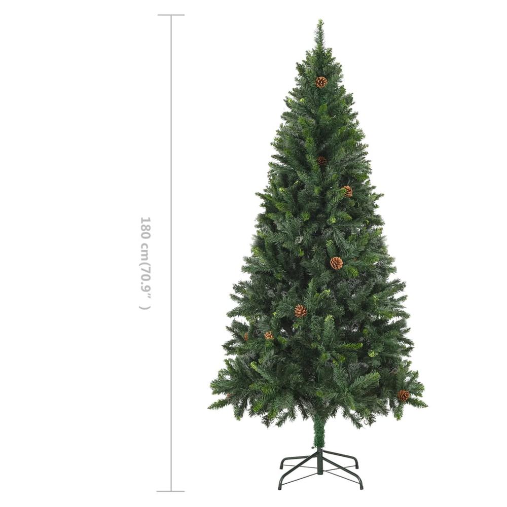 vidaXL Artificial Christmas Tree with Pine Cones Green 70.9". Picture 8