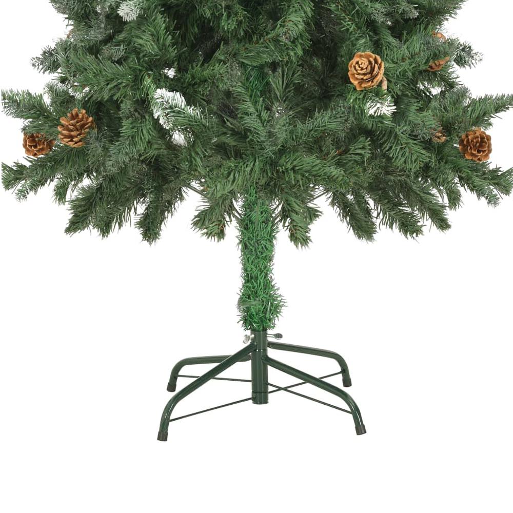 vidaXL Artificial Christmas Tree with Pine Cones and White Glitter 59.1". Picture 6