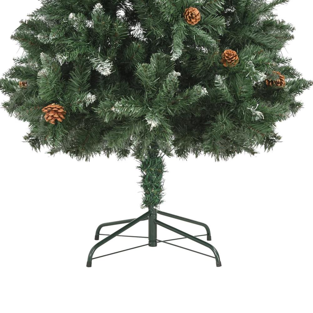 vidaXL Artificial Christmas Tree with Pine Cones and White Glitter 70.9". Picture 6