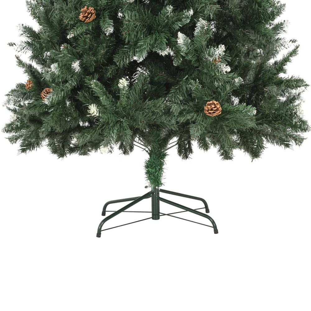 vidaXL Artificial Christmas Tree with Pine Cones and White Glitter 82.7". Picture 6